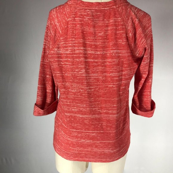 JNY Sport Jones New York Women's Size Small Orange White Knit Pullover Sweater - Picture 3 of 10